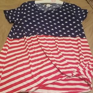 Red white and blue top